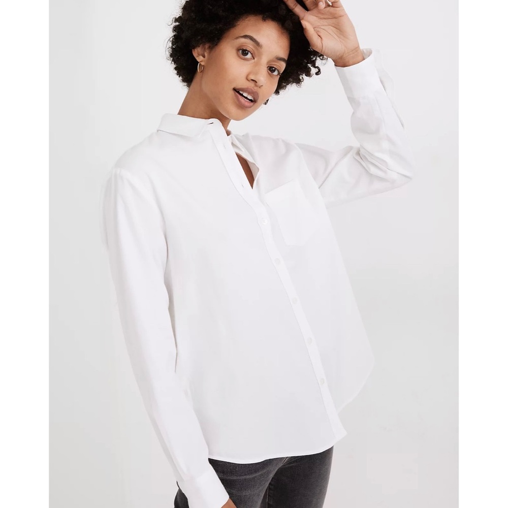 Madewell Side-Button Oversized Ex-Boyfriend Shirt